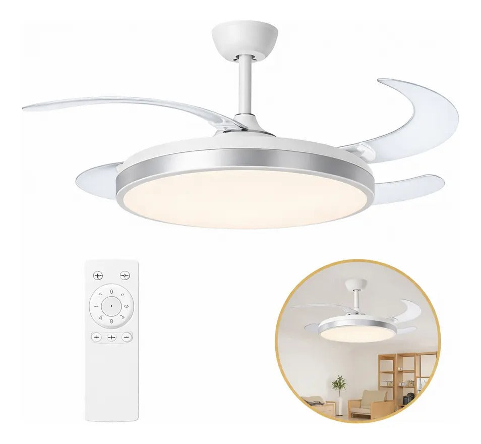 Ventilador de Techo con Lámpara LED Retráctil + Control remoto - AeroLux